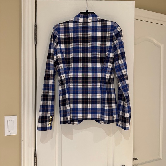 Smythe Patch Pocket Duchess Blazer Blue Plaid - Picture 9 of 15